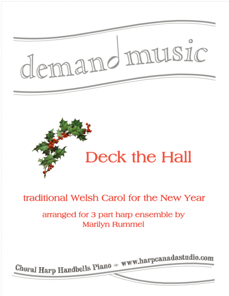 Deck The Hall With Boughs Of Holly 3 Part Harp Ensemble Sheet Music