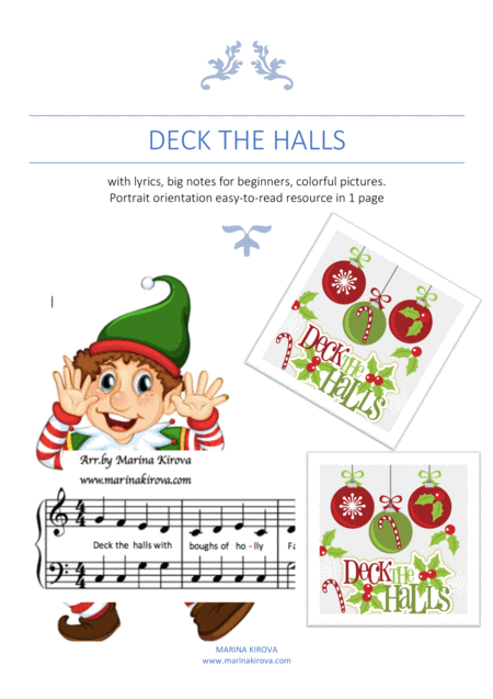 Free Sheet Music Deck The Halls Christmas Song