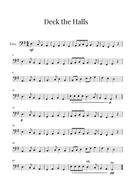 Free Sheet Music Deck The Halls For Tuba