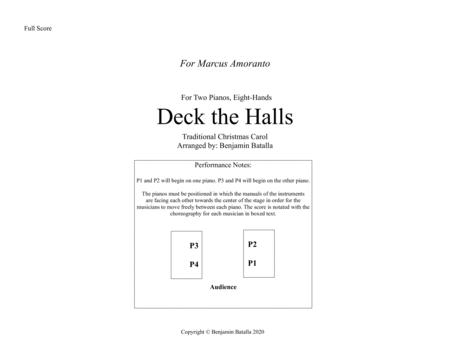 Free Sheet Music Deck The Halls Piano Eight Hands