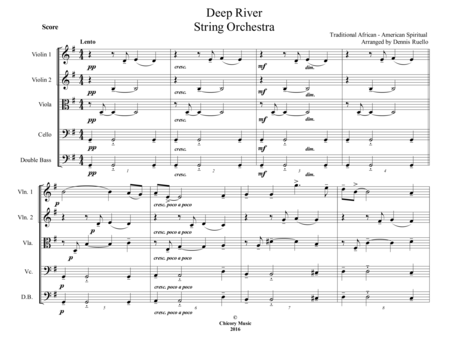 Free Sheet Music Deep River String Orchestra Intermediate