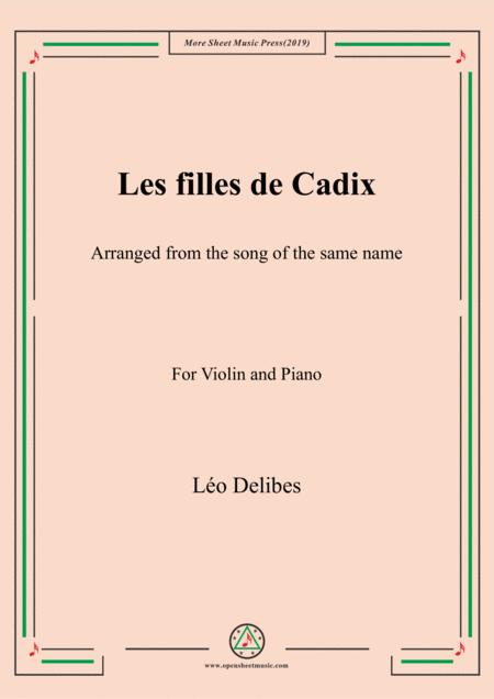 Free Sheet Music Delibes Les Filles De Cadix For Violin And Piano