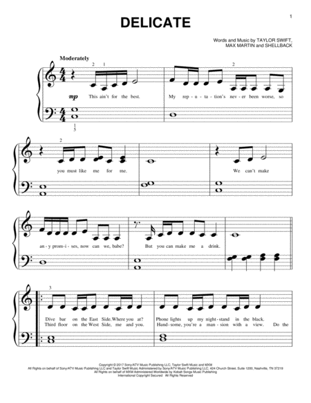 Delicate Sheet Music