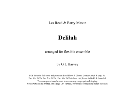 Delilah Flexible Ensemble Sheet Music