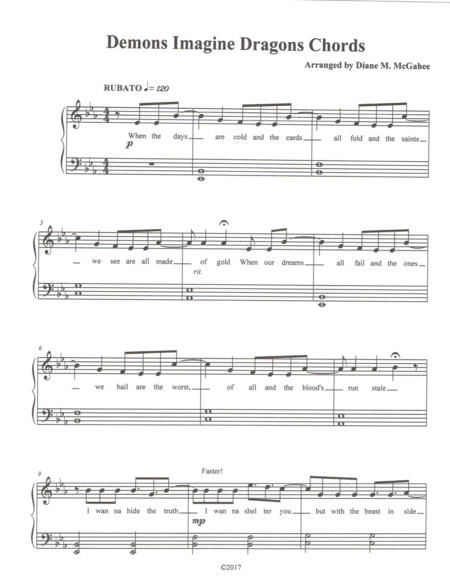 Demons Easier Version Sheet Music