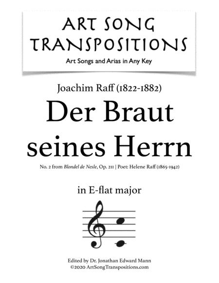 Der Braut Seines Herrn Op 211 No 2 Transposed To E Flat Major Sheet Music