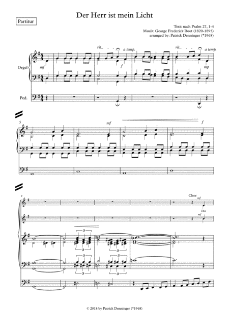 Free Sheet Music Der Herr Ist Mein Licht For Choir Satb Solo Voice Soprano And Organ