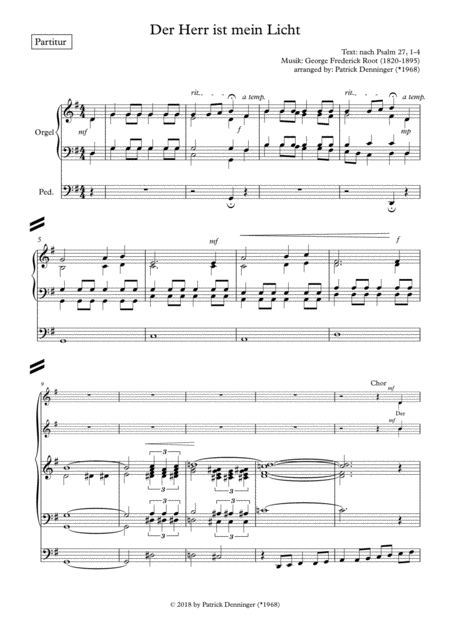 Der Herr Ist Mein Licht For Choir Satb Solo Voice Soprano And Organ Sheet Music