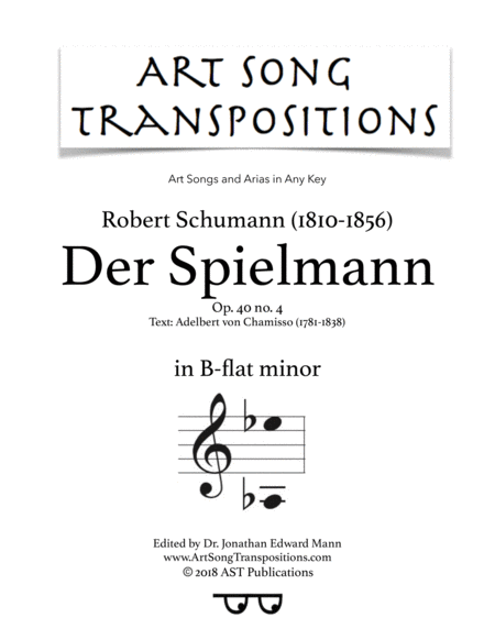 Free Sheet Music Der Spielmann Op 40 No 4 B Flat Minor