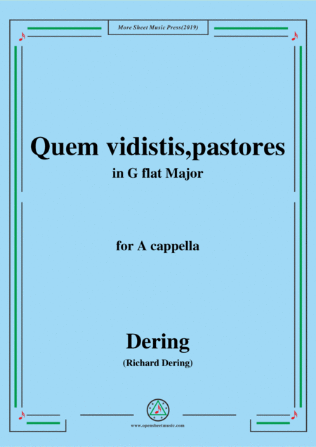 Free Sheet Music Dering Quem Vidistis Pastores In G Flat Major A Cappella