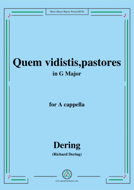 Dering Quem Vidistis Pastores In G Major A Cappella Sheet Music