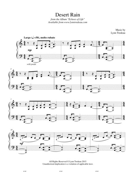 Desert Rain Sheet Music