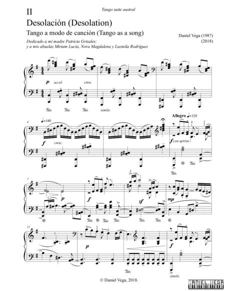 Desolation Desolacin Tango Latin American Dance Sheet Music