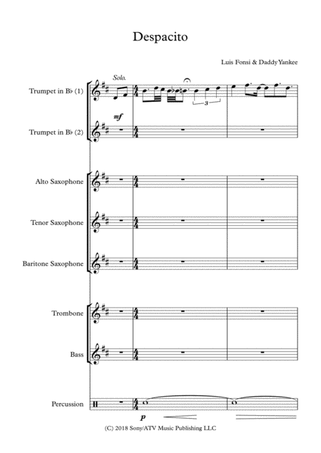 Despacito Original Key Sheet Music