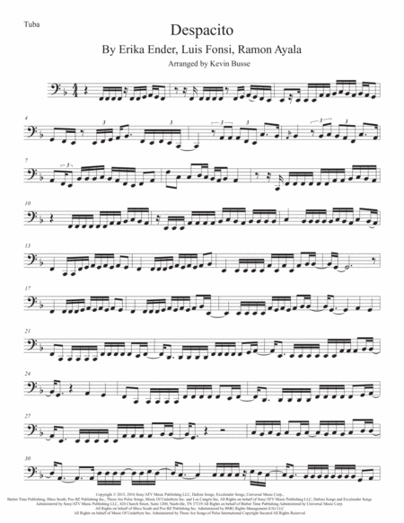 Despacito Tuba Sheet Music