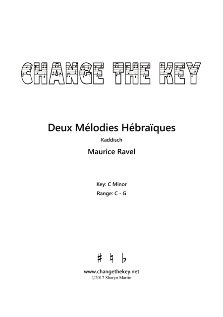 Deux Melodies Hebraiques Kaddisch C Minor Sheet Music