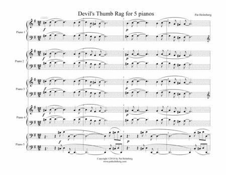 Devils Thumb Rag Mall Strut And Spruce Street Stomp From Boulder Rags For Five Pianos Sheet Music