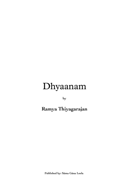 Dhyaanam Sheet Music