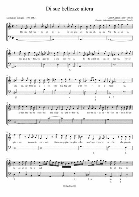 Di Sue Bellezze Altera Sheet Music