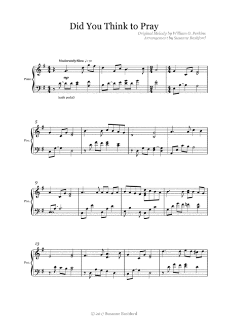 Did You Think To Pray Sheet Music