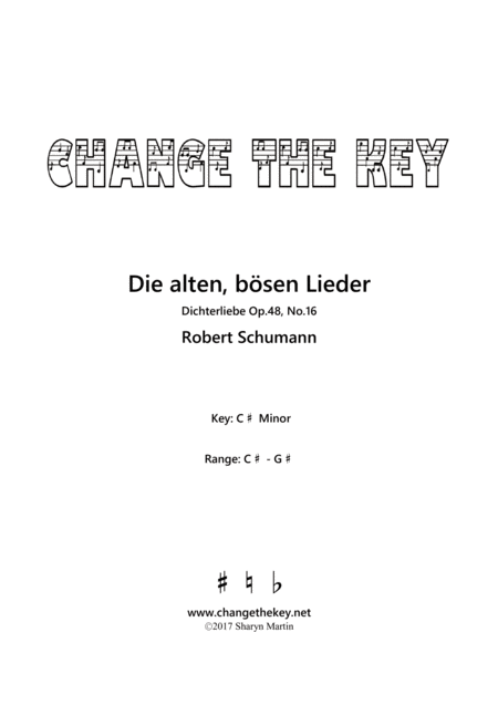 Free Sheet Music Die Alten Bosen Lieder C Minor