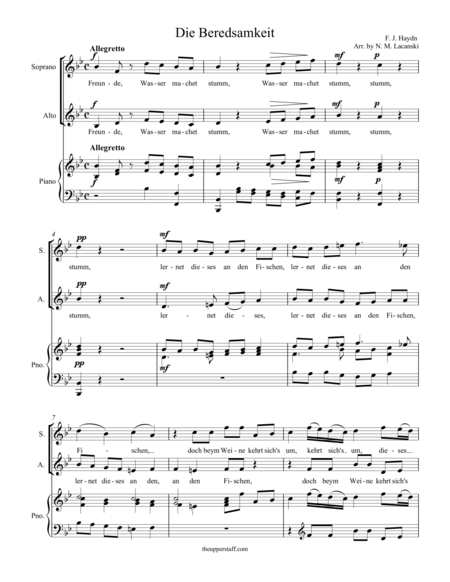 Die Beredsamkeit Sheet Music