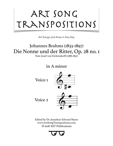 Die Nonne Und Der Ritter Op 28 No 1 A Minor Sheet Music