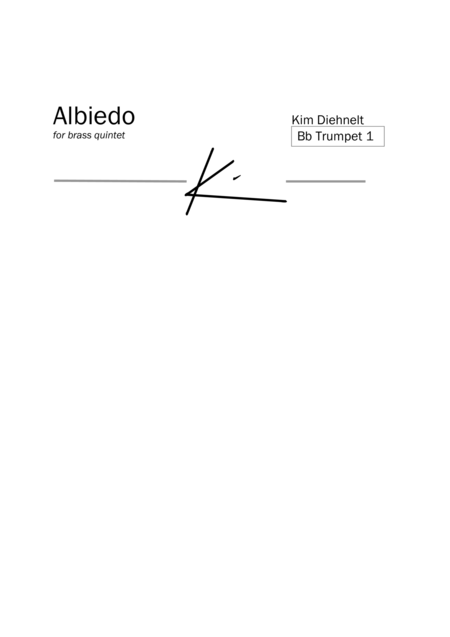 Diehnelt Albiedo For Brass Quintet Parts Sheet Music