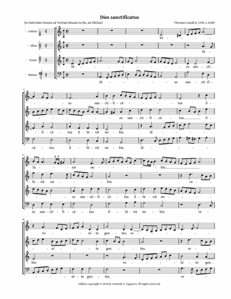 Dies Sanctificatus Canali Aatb Or Attb Sheet Music