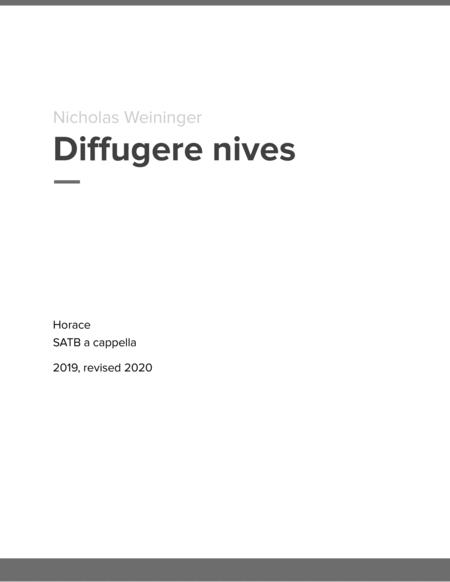 Free Sheet Music Diffugere Nives