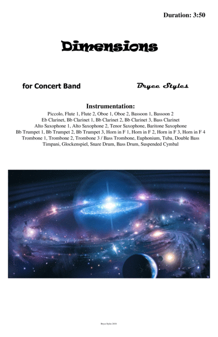 Free Sheet Music Dimensions Concert Band