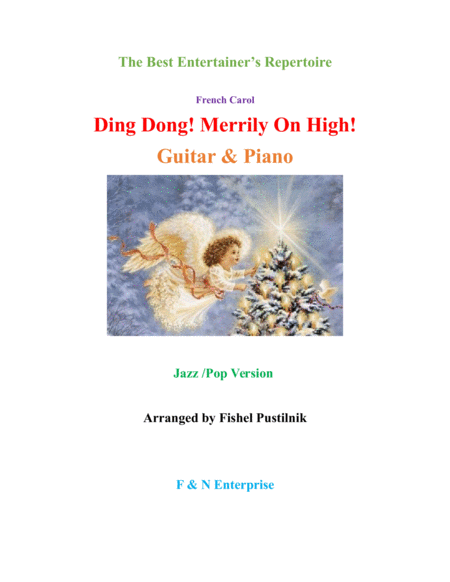 Free Sheet Music Ding Dong Merriiy On High For Guitar And Piano