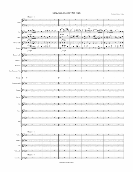 Ding Dong Merrily On High For Chorus And Or Orchestra Sheet Music