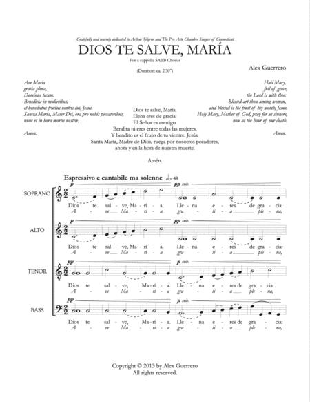 Dios Te Salve Mara Ave Maria Sheet Music