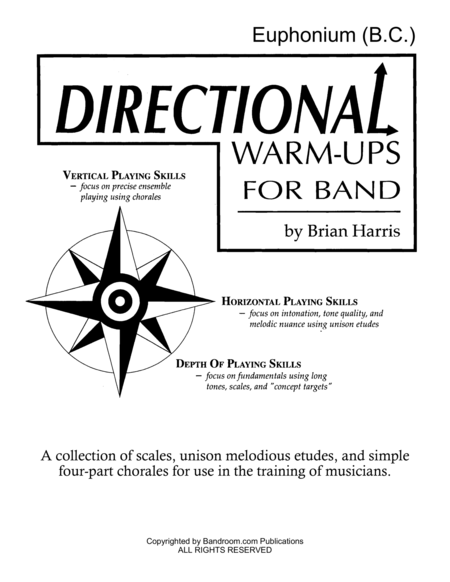Free Sheet Music Directional Warm Ups For Band Method Book Part Book Set H Euphonium Bc Euphonium Tc Tuba And Site License To Photocopy