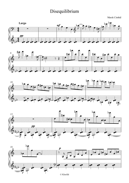 Free Sheet Music Disequilibrium For Piano