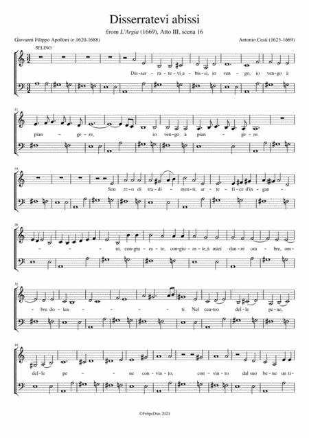 Disserratevi Abissi Low Voice Sheet Music