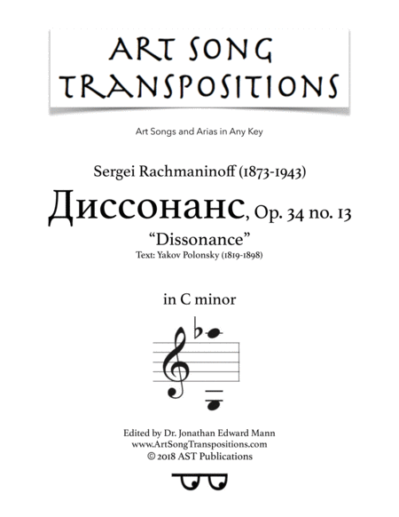 Free Sheet Music Dissonance Op 34 No 13 C Minor