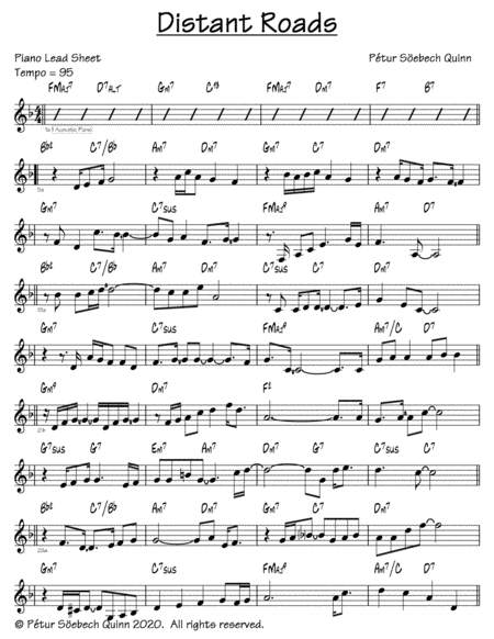 Distant Roads Sheet Music