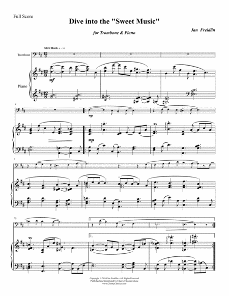 Free Sheet Music Dive Into The Sweet Music For Trombone And Piano