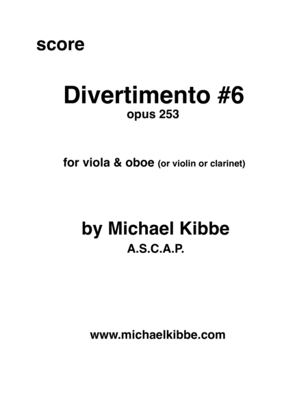 Divertimento 6 Opus 253 Sheet Music