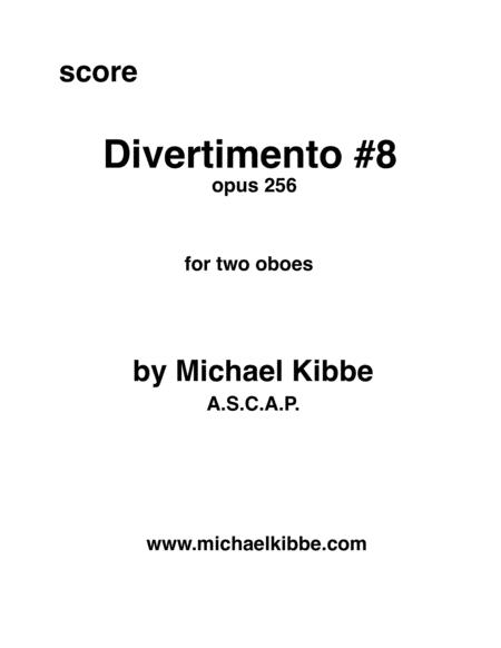 Divertimento 8 Opus 256 Sheet Music