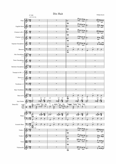 Dix Huit Orchestral Sheet Music