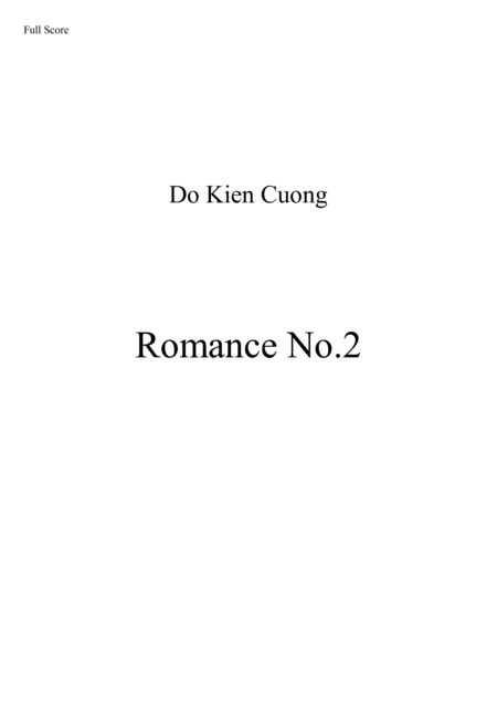 Do Kien Cuong Romance No 2 Sheet Music