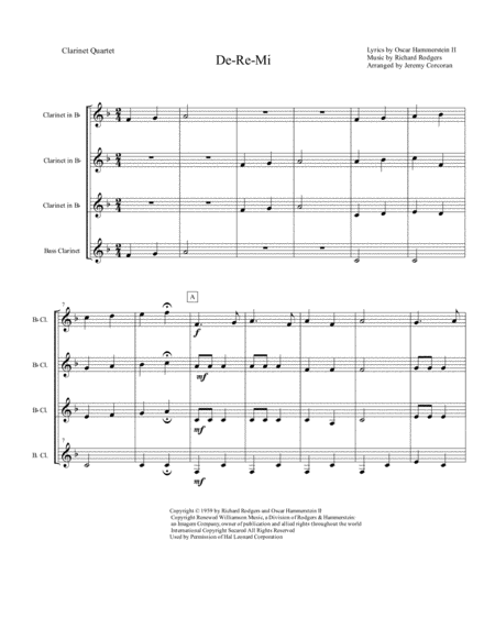 Do Re Mi For Clarinet Quartet Sheet Music