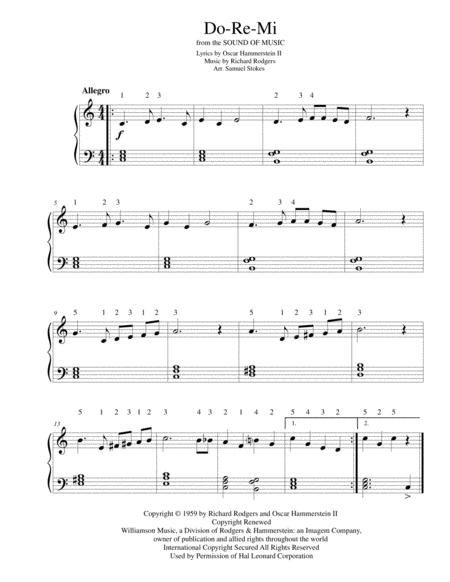 Free Sheet Music Do Re Mi For Easy Piano