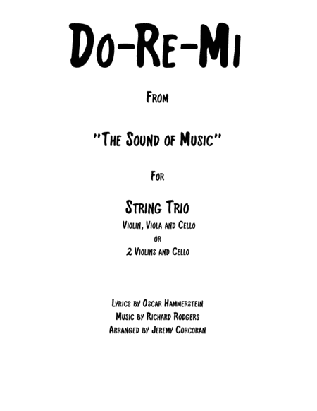 Free Sheet Music Do Re Mi For String Trio