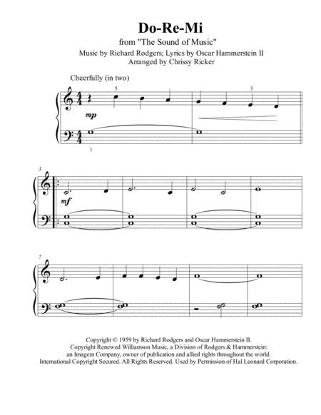 Free Sheet Music Do Re Mi From The Sound Of Music Beginner Big Note Piano