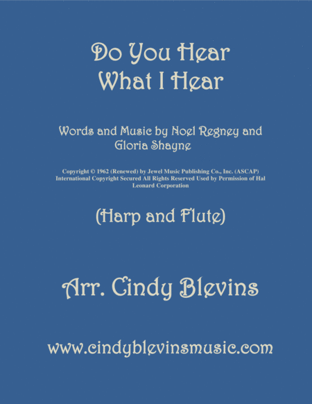 Do You Hear What I Hear Arranged For Harp Lever Or Pedal Harp And Flute Sheet Music