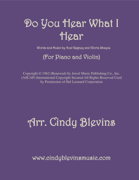 Free Sheet Music Do You Hear What I Hear Arranged For Piano And Violin